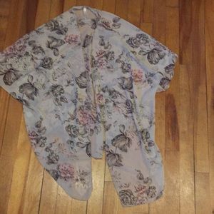 Sheer pink floral cardigan